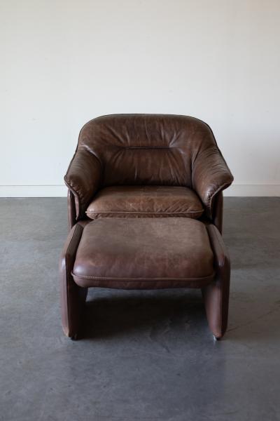  de Sede DS 16 Leather Lounge Chair and Ottoman by De Sede