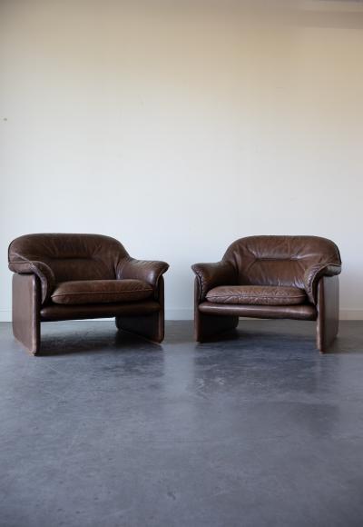 de Sede DS 16 Leather Lounge Chairs by De Sede