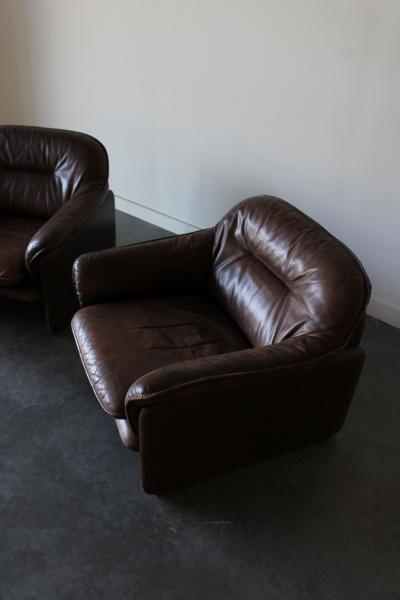  de Sede DS 16 Leather Lounge Chairs by De Sede