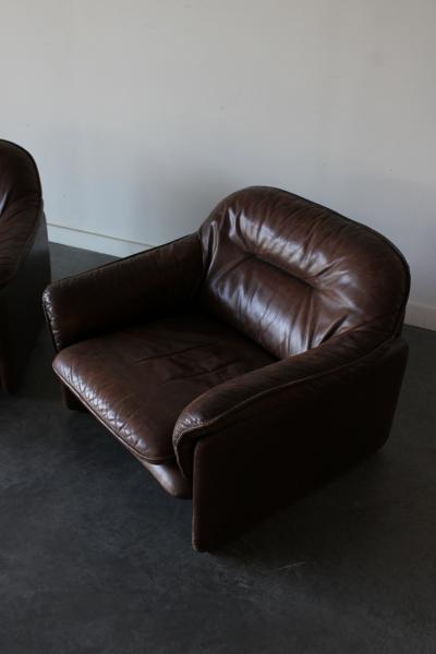  de Sede DS 16 Leather Lounge Chairs by De Sede