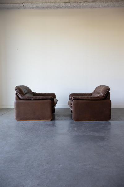  de Sede DS 16 Leather Lounge Chairs by De Sede