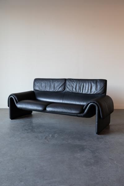  de Sede DS 2011 in Black Leather Sofa by De Sede