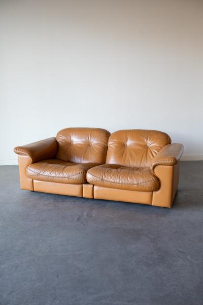  de Sede De Sede DS 101 Cognac Leather Sofa 1970s