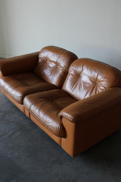  de Sede De Sede DS 101 Cognac Leather Sofa 1970s
