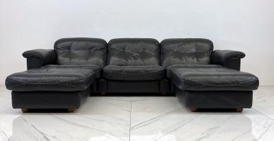  de Sede De Sede DS 101 James Bond Reclining Leather 3 Seat Sofa With 2 Ottomans