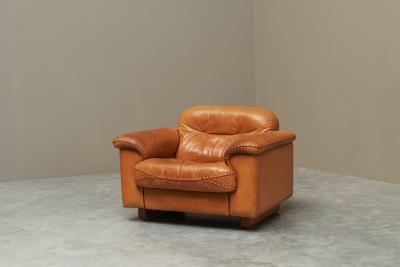  de Sede De Sede DS 101 Lounge Chair in Patinated Cognac Leather 1970s