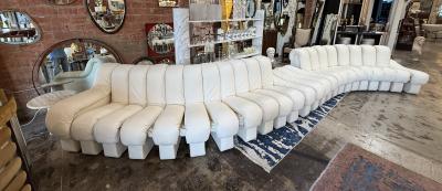  de Sede De Sede DS 600 Snake Sectional Sofa in white leather 