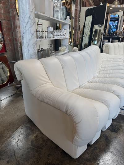  de Sede De Sede DS 600 Snake Sectional Sofa in white leather 