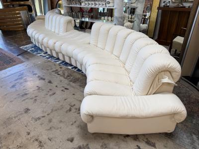  de Sede De Sede DS 600 Snake Sectional Sofa in white leather 