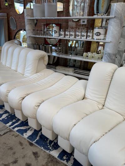 de Sede De Sede DS 600 Snake Sectional Sofa in white leather 