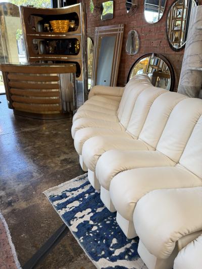  de Sede De Sede DS 600 Snake Sectional Sofa in white leather 
