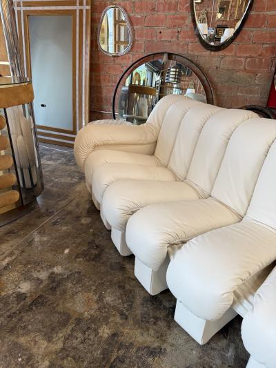  de Sede De Sede DS 600 Snake Sectional Sofa in white leather 