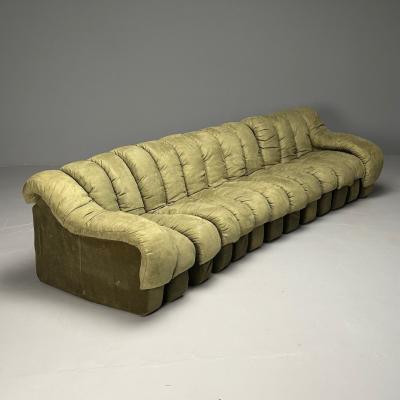  de Sede De Sede Mid Century Modern DS 600 Non Stop Sectional Sofa Green Fabric