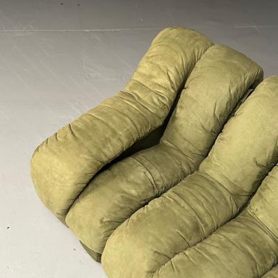  de Sede De Sede Mid Century Modern DS 600 Non Stop Sectional Sofa Green Fabric