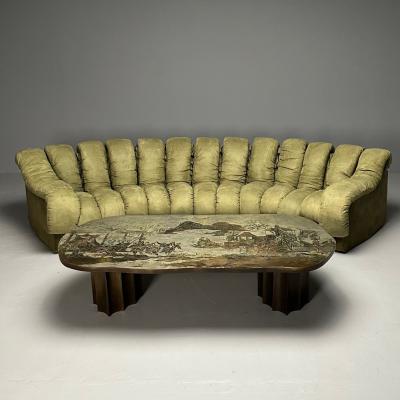  de Sede De Sede Mid Century Modern DS 600 Non Stop Sectional Sofa Green Fabric