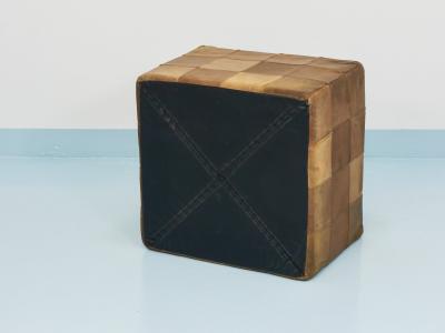 de Sede De Sede Patchwork Leather Cube Stool Pouf Ottoman Switzerland 1970s