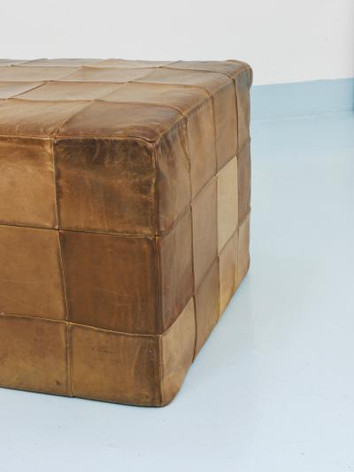  de Sede De Sede Patchwork Leather Cube Stool Pouf Ottoman Switzerland 1970s