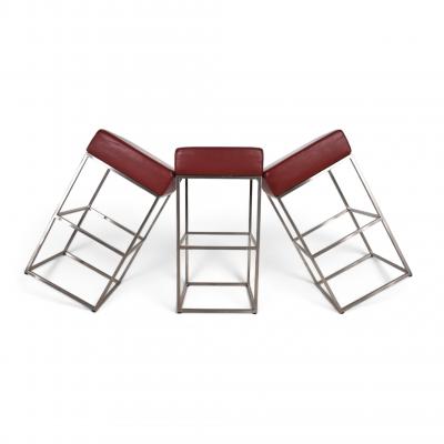  de Sede De Sede set of 3 DS 218 55 leather bar stools by Paolo Piva 2000