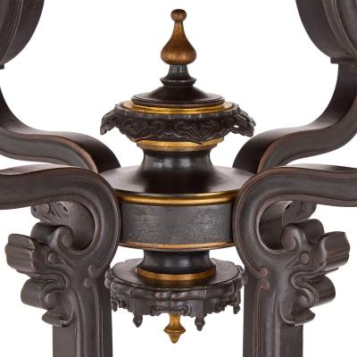  douard Li vre Antique pair of French Japonisme bronze and marble gueridons