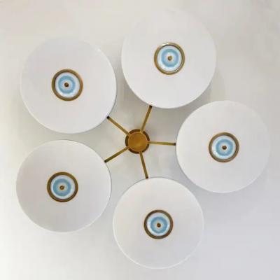  form A Iris N 5 Ceiling Light by Gaspare Asaro Satin Nickel Finish