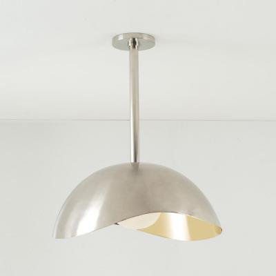  form A Perla Grande Ceiling Light Polished Brass Interior and Satin Nickel Exterior