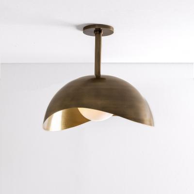  form A Perla Grande Ceiling Light Polished Brass Interior and Satin Nickel Exterior
