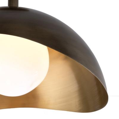  form A Perla Grande Ceiling Light Polished Brass Interior and Satin Nickel Exterior