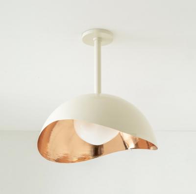  form A Perla Grande Ceiling Light Satin Brass Interior and Bronze Exterior