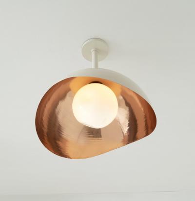  form A Perla Grande Ceiling Light Satin Brass Interior and Bronze Exterior