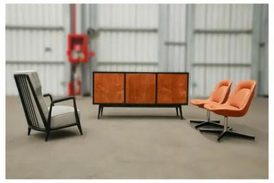  formA Brazilian Mid Century Set of Two Swivel Chairs by Forma c 1970s