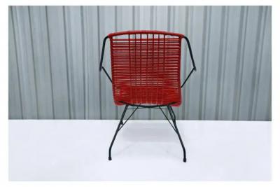  formA Mid Century Modern Armchair in Red Synthetic Chord Iron by Forma 1950s