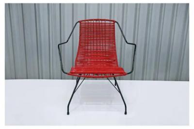  formA Mid Century Modern Armchair in Red Synthetic Chord Iron by Forma 1950s