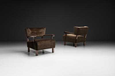  ge Nilsson Pair of Lounge Chairs by ge Nilsson Norway 1940s