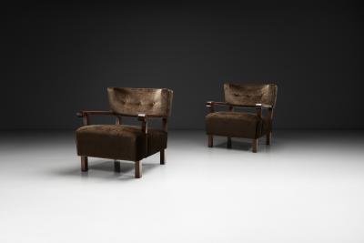  ge Nilsson Pair of Lounge Chairs by ge Nilsson Norway 1940s