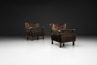  ge Nilsson Pair of Lounge Chairs by ge Nilsson Norway 1940s