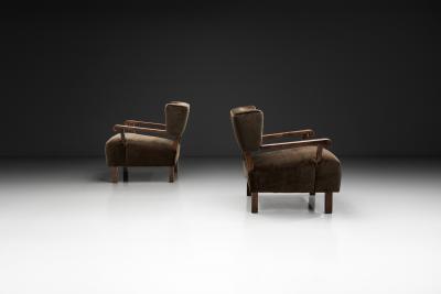  ge Nilsson Pair of Lounge Chairs by ge Nilsson Norway 1940s