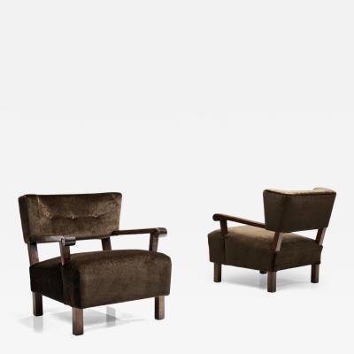  ge Nilsson Pair of Lounge Chairs by ge Nilsson Norway 1940s