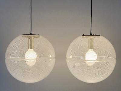  iGuzzini Harvey Guzzini Guzzini 1 of 2 Elegant Mid Century Modern Sfera Pendant Lamps by iGuzzini Italy 1970s