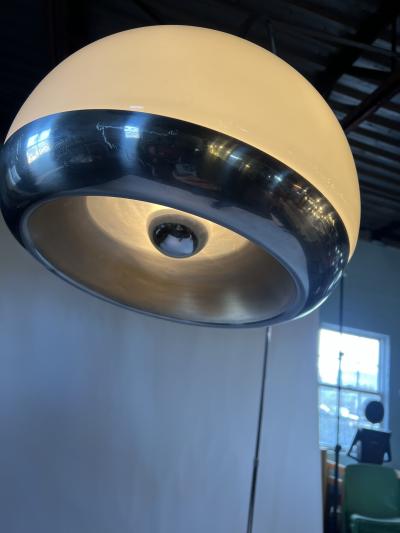 iGuzzini Harvey Guzzini Guzzini Guzzini Arc Lamp 1970s Adjustable floor lamp with marble base