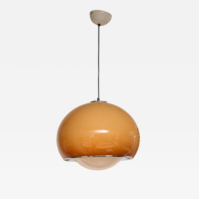  iGuzzini Harvey Guzzini Guzzini Harvey Guzzini Caramel Brown Space Age Pendant Chandelier Italy 1970s