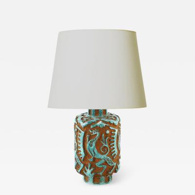  ke Holm Table Lamp with Carved Dragon Design by Ake Holm