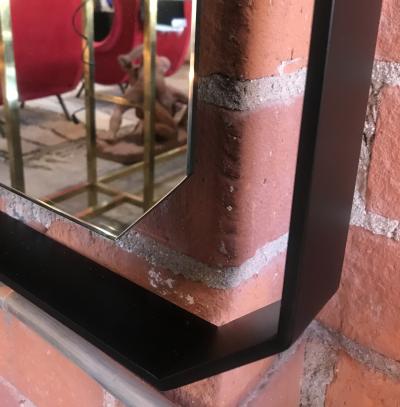  ma 39 MA 39s Oversized Iron floating and Brass Rectangular Mirror Italy