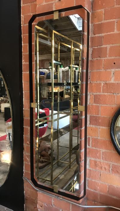  ma 39 MA 39s Oversized Iron floating and Brass Rectangular Mirror Italy