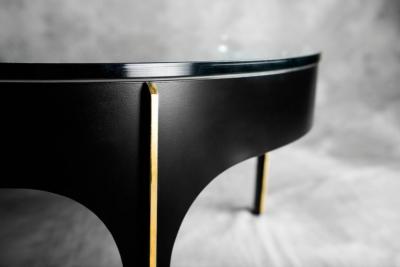  ma 39 Ma 39s Custom Black and Brass Magnifying Lens Coffee Table