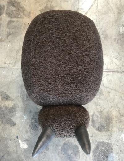  ma 39 Ma39 Pouf in Carved Wood Dark Brown Sheep Italy 21st Century