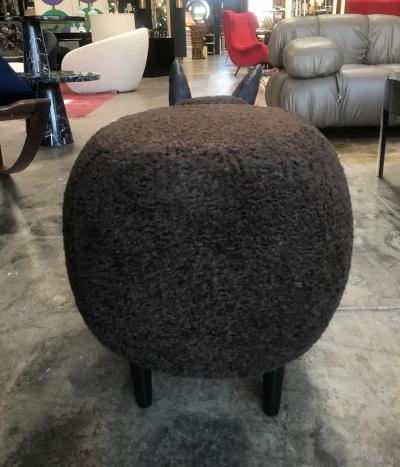  ma 39 Ma39 Pouf in Carved Wood Dark Brown Sheep Italy 21st Century