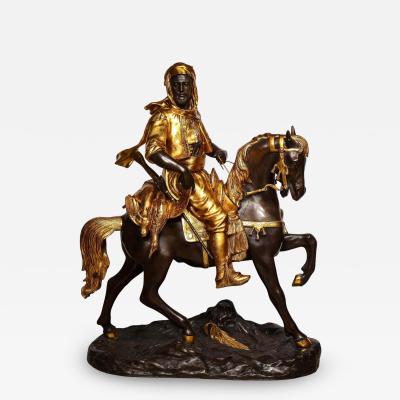  mile Coriolan Hippolyte Guillemin A Monumental Orientalist Bronze Sculpture Cavalier Arabe After Emile Guillemin