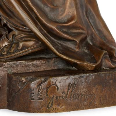  mile Coriolan Hippolyte Guillemin Orientalist bronze group of Biblical subject by Guillemin