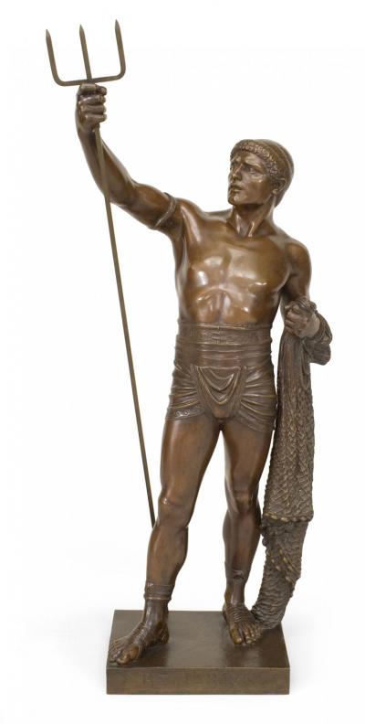  mile Coriolan Hippolyte Guillemin Pair of E Guillemin Bronze Gladiator Figures