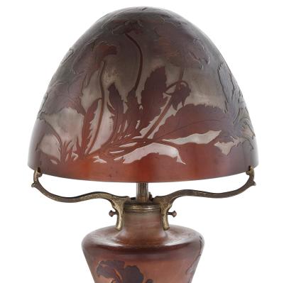  mile Gall Art Nouveau glass table lamp by mile Gall 